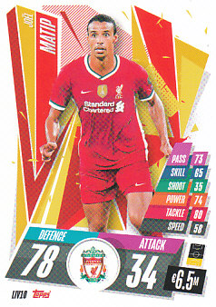 Joel Matip Liverpool 2020/21 Topps Match Attax CL #LIV10